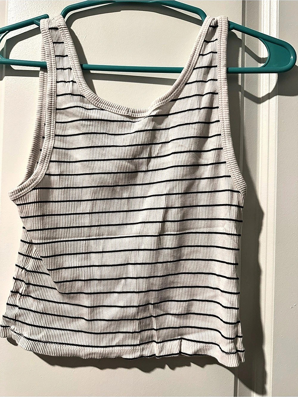 Splash Striped Tank Top in White & Black Large